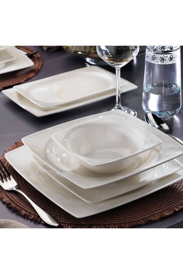 Beth Dinner Set - 56 Pieces - White - 2 - 4