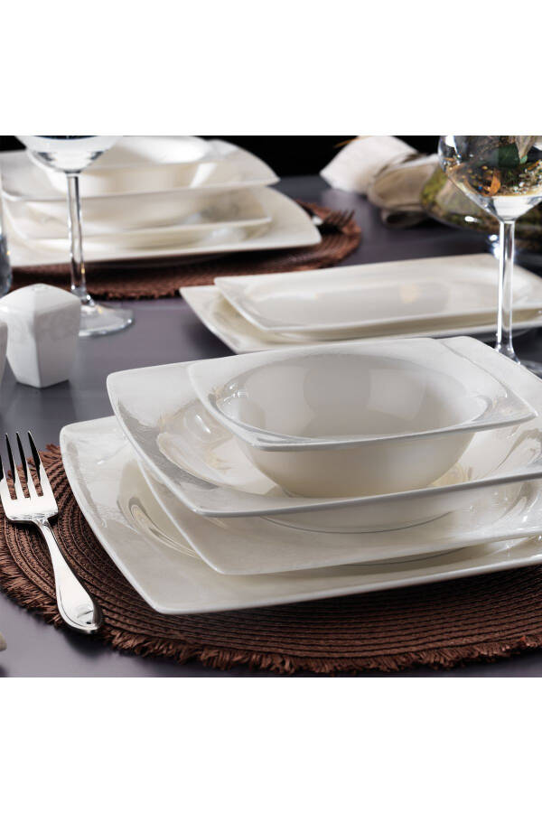 Beth Dinner Set - 56 Pieces - White - 2 - 5