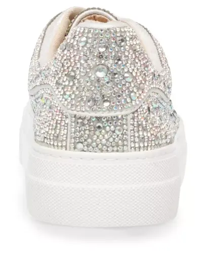 Betsey Johnson Sidny Lace-Up Rhinestone Platform Sneakers - Rhinestone - 3