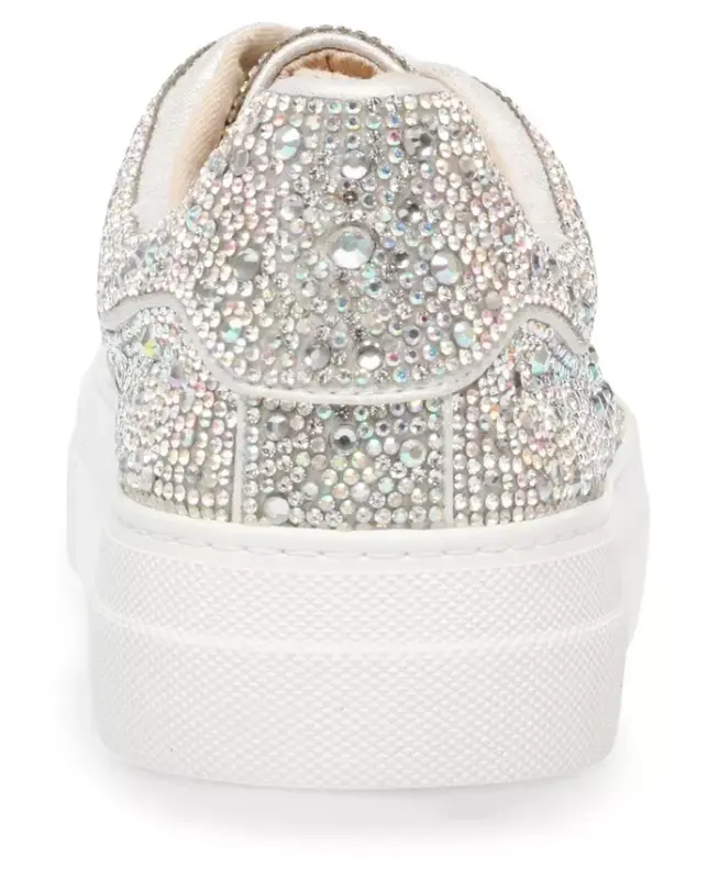 Betsey Johnson Sidny Lace-Up Rhinestone Platform Sneakers - Rhinestone - 3
