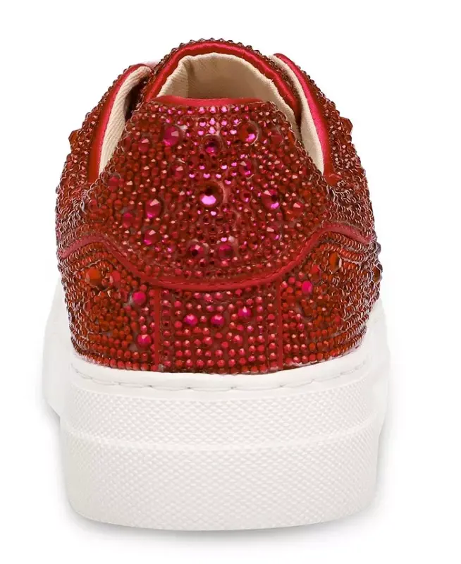 Betsey Johnson Sidny Lace-Up Rhinestone Platform Sneakers - 3