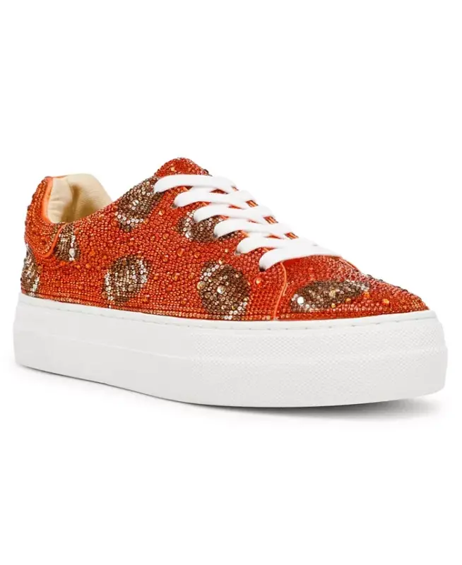 Betsey Johnson Women's Sidny Platform Sneakers - Orange Football - BETSEY JOHNSON