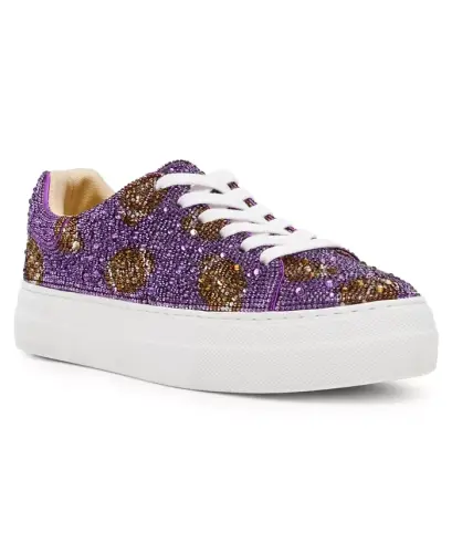 Betsey Johnson Women's Sidny Platform Sneakers - Purple Football - 1