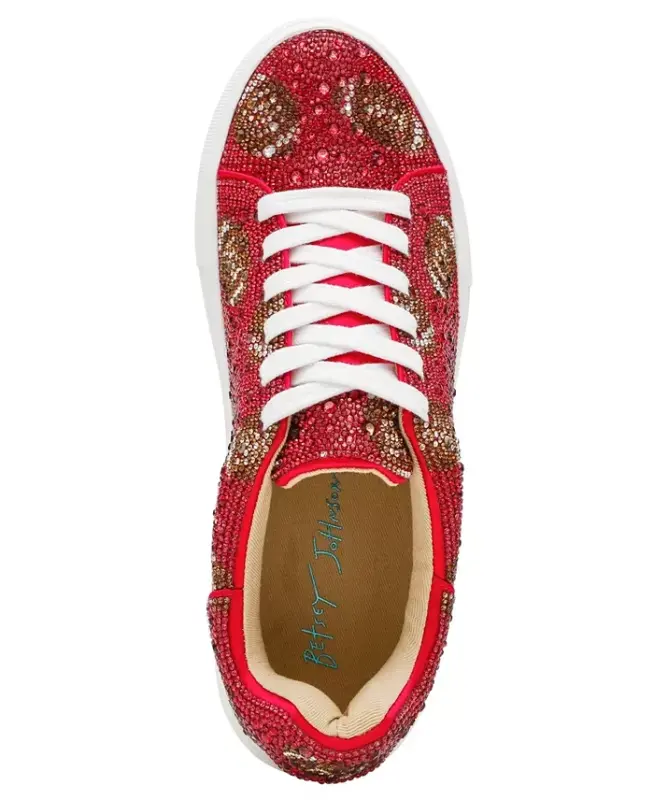 Betsey Johnson Women's Sidny Platform Sneakers - Red Football - 4