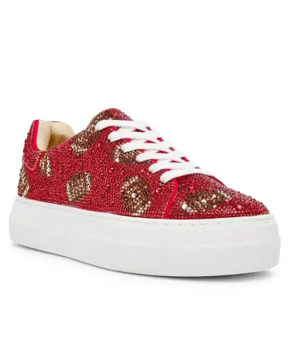 Betsey Johnson Women's Sidny Platform Sneakers - Red Football 