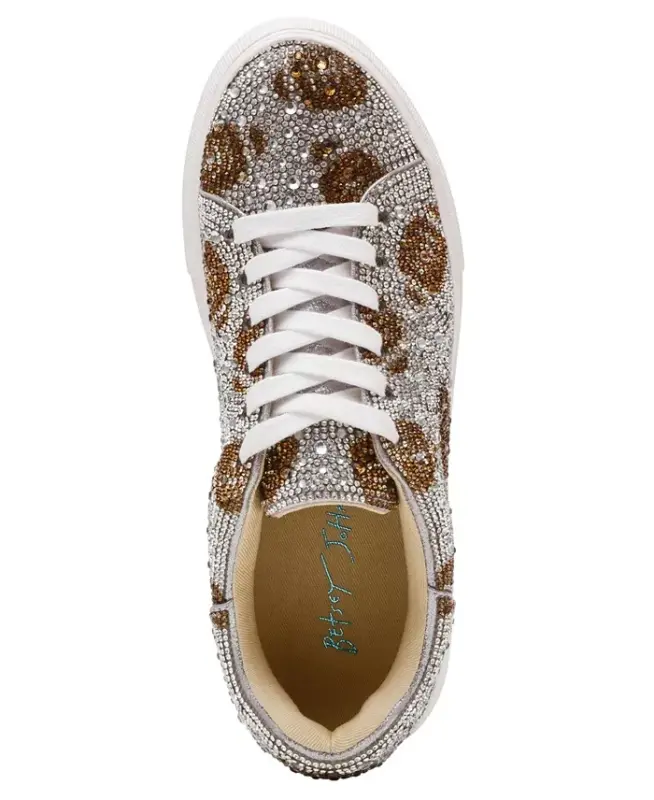 Betsey Johnson Women's Sidny Platform Sneakers - Silver Football - 4