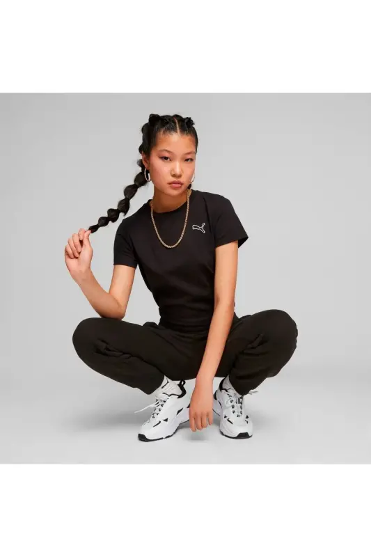 Better Essentials Kadın Siyah Yuvarlak Yaka Tişört-PUMA Black - 2