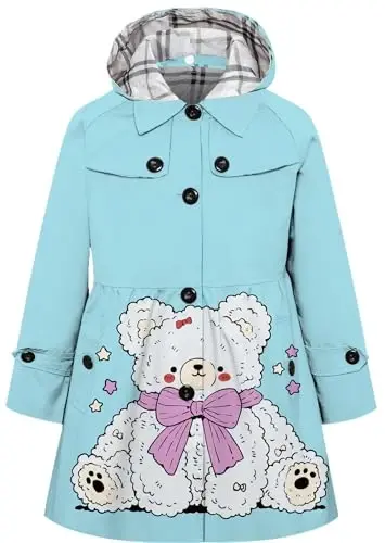 Betusline Girl's Single Breasted плаш Dress Coat Outerwear, 2-14 Years 