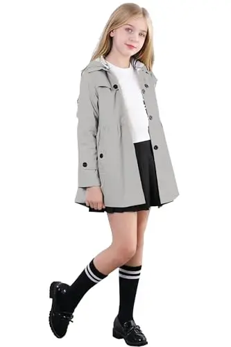 Betusline Girl's Single Breasted плаш Dress пальто Внешняя одежда, 2-14 лет - 3