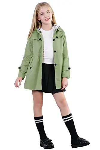 Betusline Girl's Single Breasted Trench Coat Dress Coat Outerwear, 2-14 Years - 4