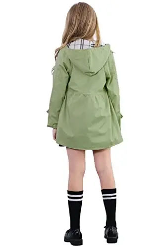 Betusline Girl's Single Breasted Trench Coat Dress Coat Outerwear, 2-14 Years - 5