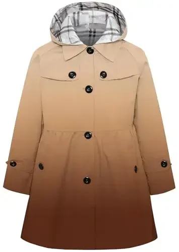 Betusline Girl's Single Breasted Trench Coat Dress Coat Outerwear, 2-14 Years 