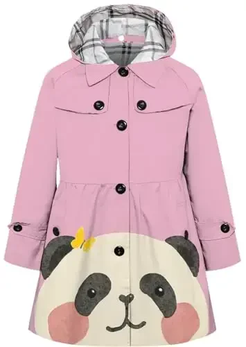 Betusline Girl's Single Breasted Trench Coat Dress Coat Outerwear, 2-14 Years 