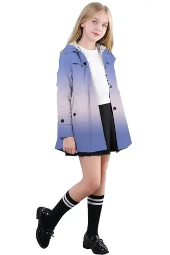 Betusline Girl's Single Breasted Trench Coat Dress Coat Outerwear, 2-14 Years - 3