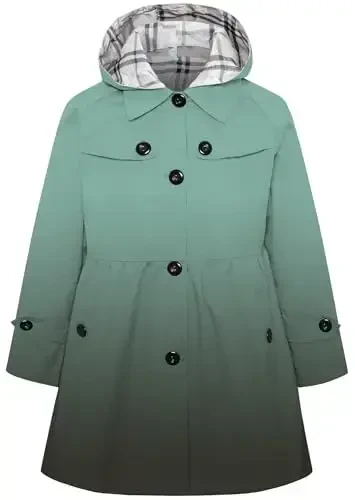 Betusline Girl's Single Breasted Trench Coat Dress Coat Outerwear, 2-14 Years - 1