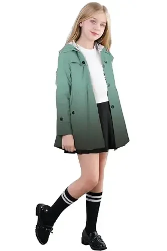 Betusline Girl's Single Breasted Trench Coat Dress Coat Outerwear, 2-14 Years - 3