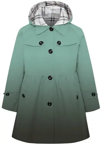 Betusline Girl's Single Breasted Trench Coat Dress Coat Outerwear, 2-14 Years - BETUSLINE