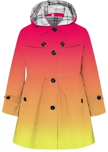 Betusline Girl's Single Breasted Trench Coat Dress Coat Outerwear, 2-14 Years - BETUSLINE