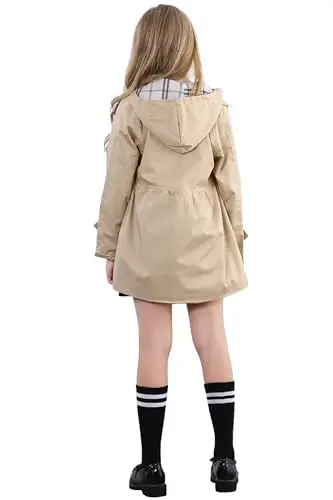 Betusline Girl's Single Breasted Trench Coat Dress Coat Outerwear, 2-14 Years - 4