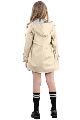 Betusline Girl's Single Breasted Trench Coat Dress Coat Outerwear, 2-14 Years - 4