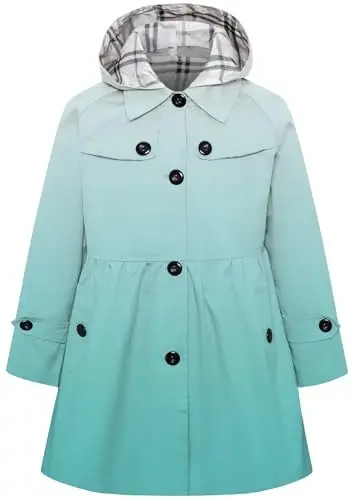 Betusline Girl's Single Breasted Trench Coat Dress Coat Outerwear, 2-14 Years - BETUSLINE