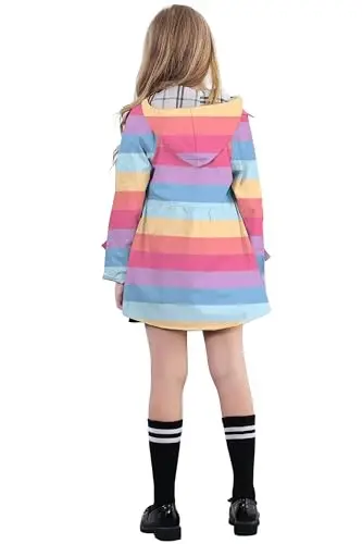 Betusline Girl's Single Breasted Trench Coat Hooded Dress Coat Outerwear, 2-14 Years - 4