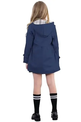 Betusline Girl's Single Breasted Trench Coat Hooded Dress Coat Outerwear, 2-14 Years - 4
