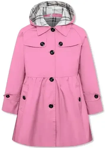 Betusline Girl's Single Breasted Trench Coat Dress Coat Outerwear, 2-14 Years - 1