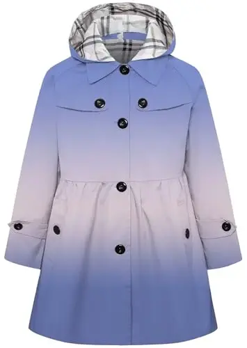 Betusline Girl's Single Breasted Trench Coat Dress Coat Outerwear, 2-14 Years - 7