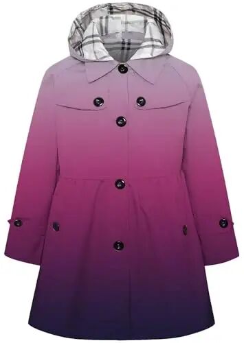 Betusline Girl's Single Breasted Trench Coat Hooded Dress Coat Outerwear, 2-14 Years - 7