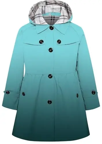 Betusline Girl's Single Breasted Trench Coat Dress Coat Outerwear, 2-14 Years - BETUSLINE
