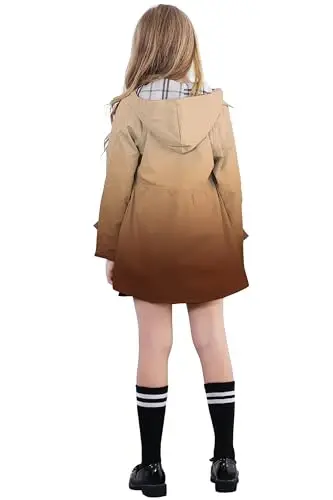 Betusline Girl's Single Breasted Trench Coat Dress Coat Outerwear, 2-14 Years - 4