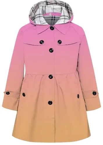 Betusline Girl's Single Breasted Trench Coat Dress Coat Outerwear, 2-14 Years - 5