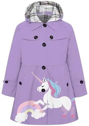 Betusline Girl's Single Breasted Trench Coat Dress Coat Outerwear, 2-14 Years - BETUSLINE