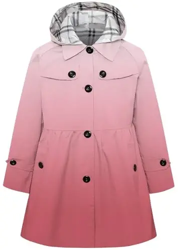 Betusline Girl's Single Breasted Trench Coat Dress Coat Outerwear, 2-14 Years - 1