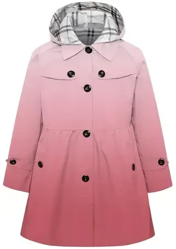 Betusline Girl's Single Breasted Trench Coat Dress Coat Outerwear, 2-14 Years 