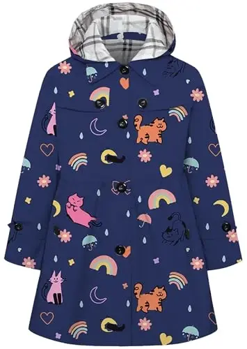 Betusline Girl's Single Breasted Trench Coat Dress Coat Outerwear, 2-14 Years 