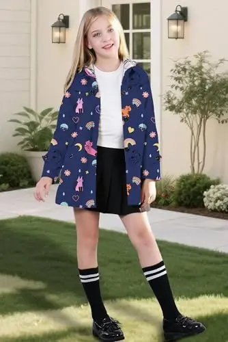 Betusline Girl's Single Breasted Trench Coat Dress Coat Outerwear, 2-14 Years - 11
