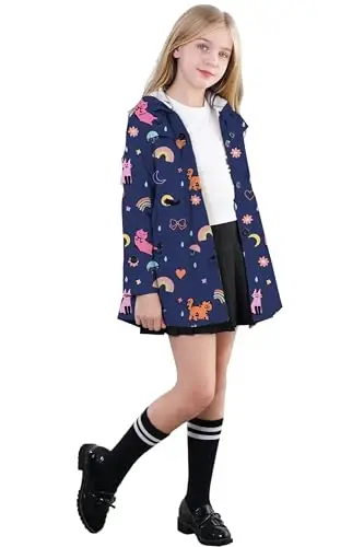 Betusline Girl's Single Breasted Trench Coat Dress Coat Outerwear, 2-14 Years - 12
