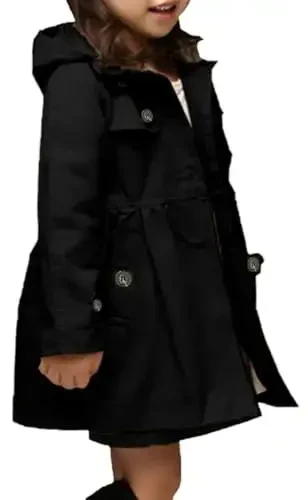 Betusline Girl's Single Breasted Trench Coat Dress Coat Outerwear, 2-14 Years - 1