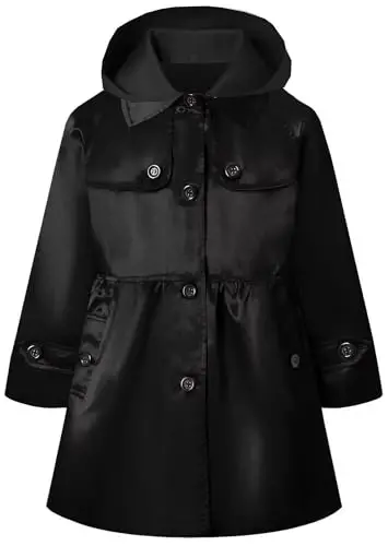 Betusline Girl's Single Breasted Trench Coat Dress Coat Outerwear, 2-14 Years 