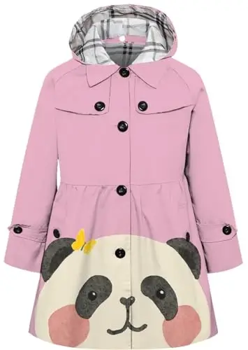 Betusline Girl's Single Breasted Trench Coat Dress Coat Outerwear, 2-14 Years 