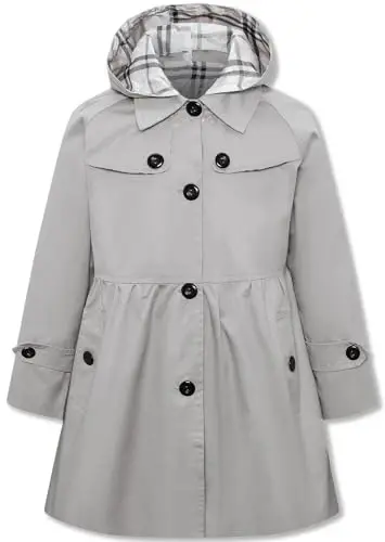 Betusline Girl's Single Breasted Trench Coat Dress Coat Outerwear, 2-14 Years - 1