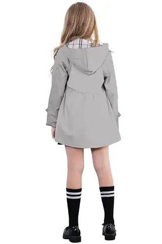 Betusline Girl's Single Breasted Trench Coat Dress Coat Outerwear, 2-14 Years - 4