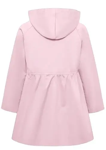 Betusline Girl's Single Breasted Trench Coat Hooded Dress Coat Outerwear, 2-14 Years - BETUSLINE (1)