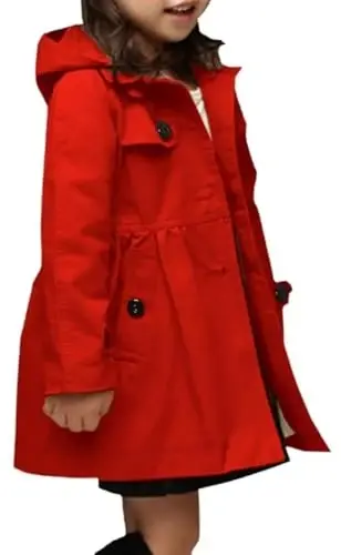 Betusline Girl's Single Breasted Trench Coat Dress Coat Outerwear, 2-14 Years - 7