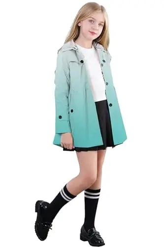 Betusline Girl's Single Breasted Trench Coat Dress Coat Outerwear, 2-14 Years - 3