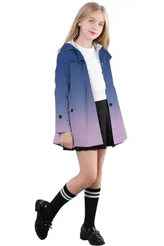 Betusline Girl's Single Breasted Trench Coat Dress Coat Outerwear, 2-14 Years - 3