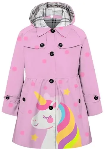 Betusline Girl's Single Breasted Trench Coat Dress Coat Outerwear, 2-14 Years 