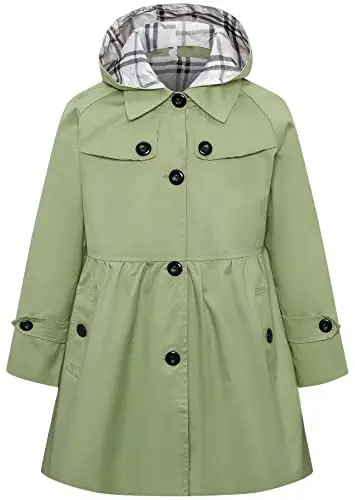 Betusline Girl's Single Breasted Trench Coat Dress Coat Outerwear, 2-14 Years - 1